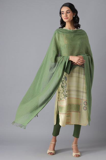 Green Cotton South Dupatta