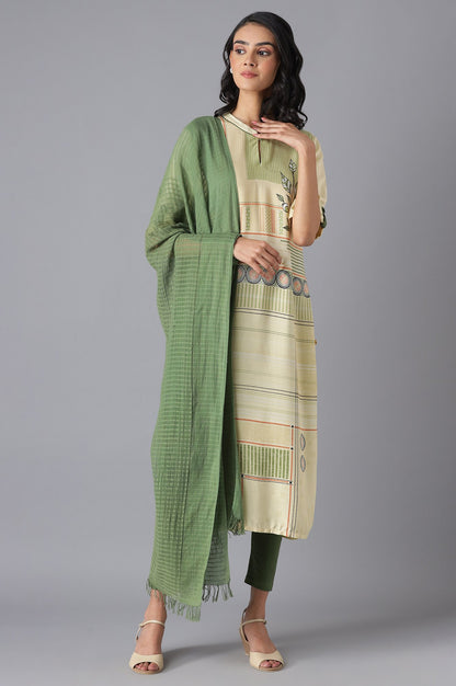 Green Cotton South Dupatta