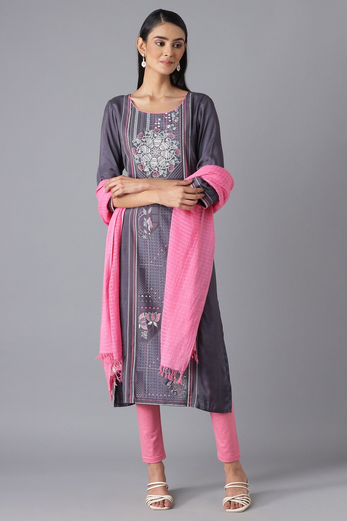 Pink Cotton South Dupatta