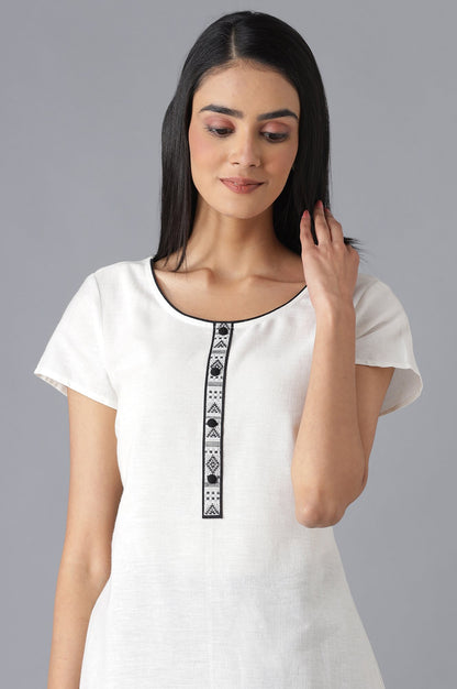 White kurta and Black Palazzo Set