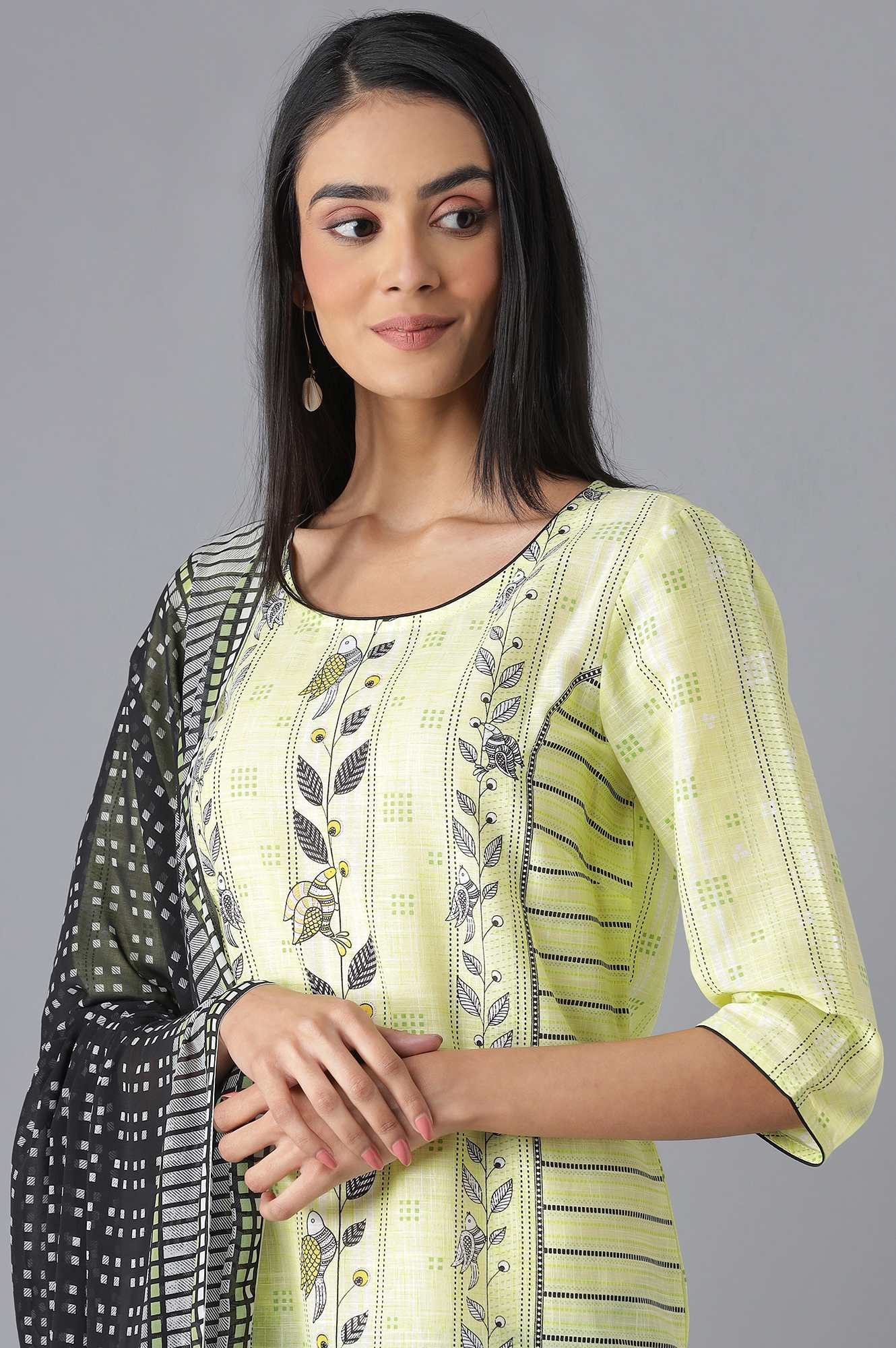 Pink Printed kurta, Palazzo and Dupatta Set