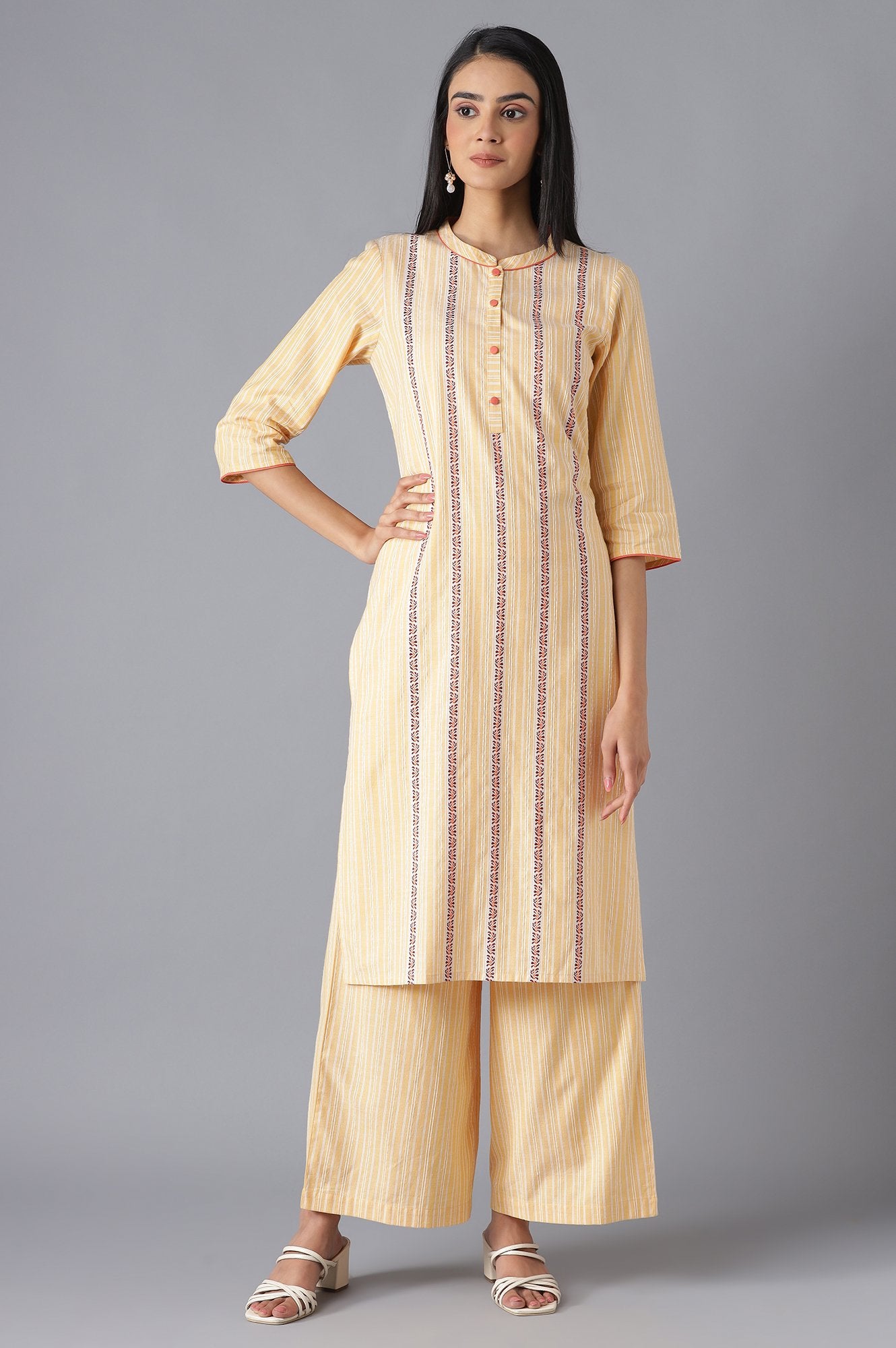 Orange Ethnic Festive kurta and Palazzo Set