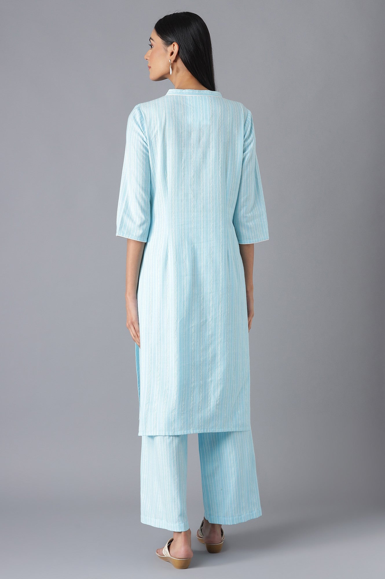 Blue Ethnic Festive kurta and Palazzo Set