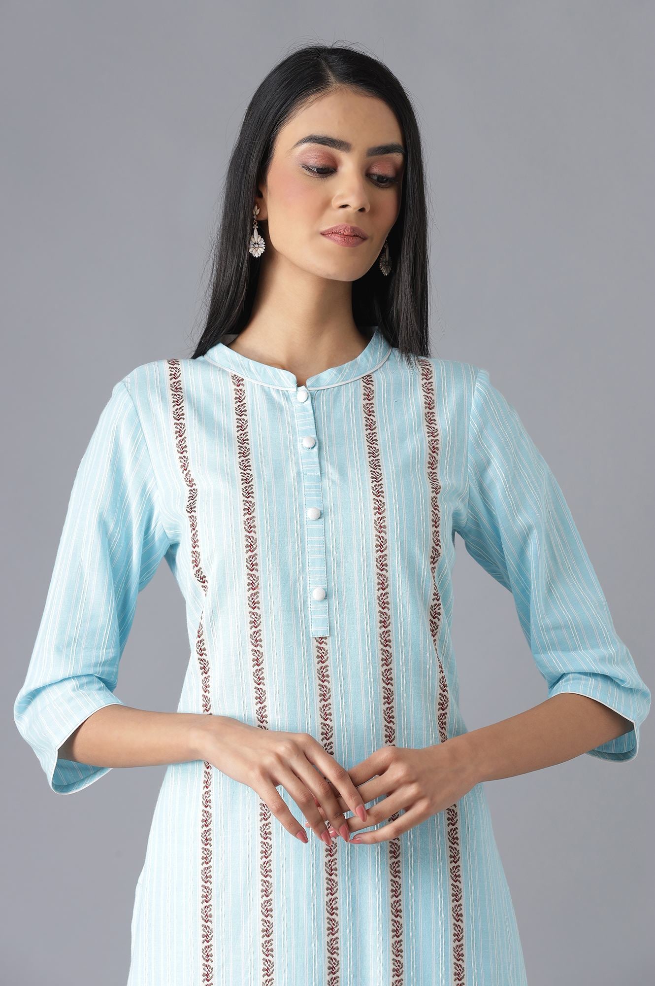 Blue Ethnic Festive kurta and Palazzo Set