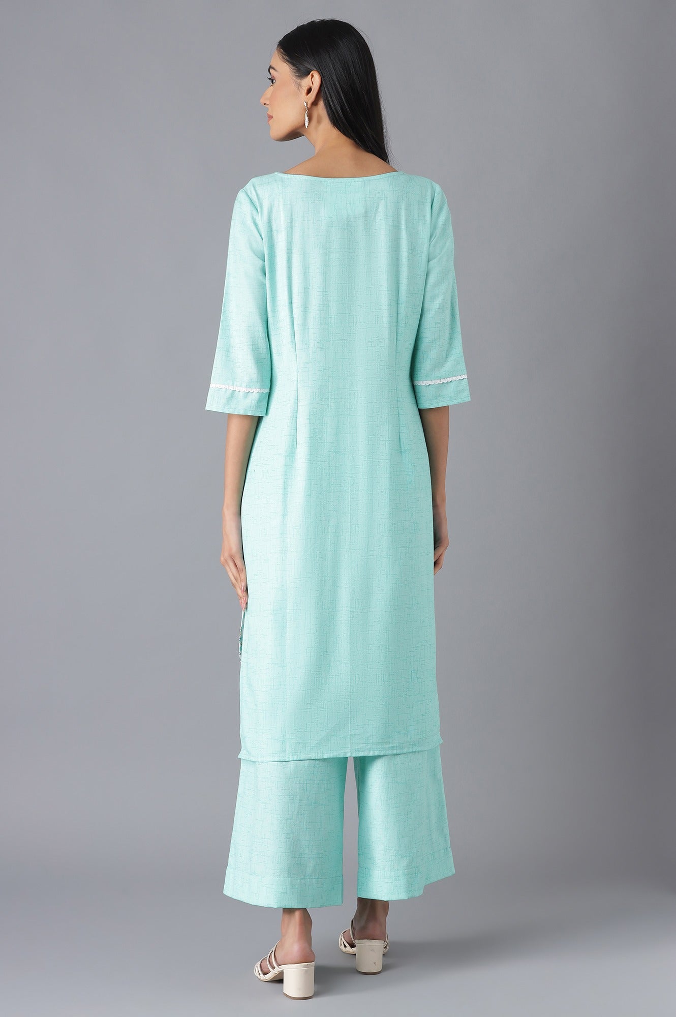 Lichen Green Ethnic kurta with Culottes