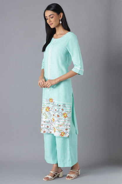 Lichen Green Ethnic kurta with Culottes