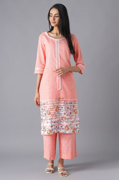 Peach Ethnic kurta with Culottes