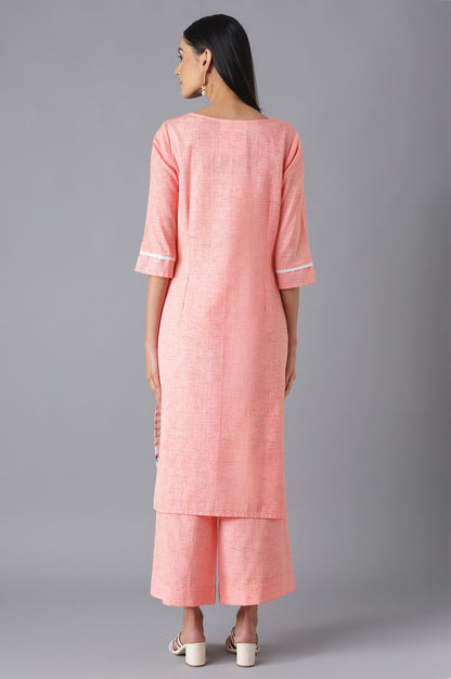 Peach Ethnic kurta with Culottes