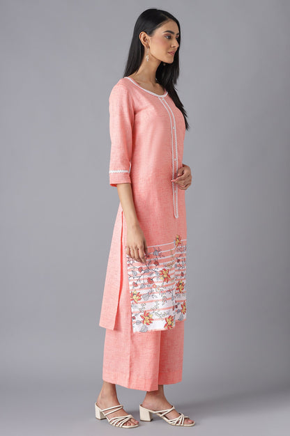 Peach Ethnic kurta with Culottes