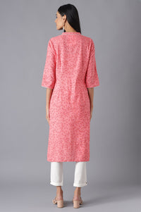 Pink Yarn-Dyed kurta with Trousers