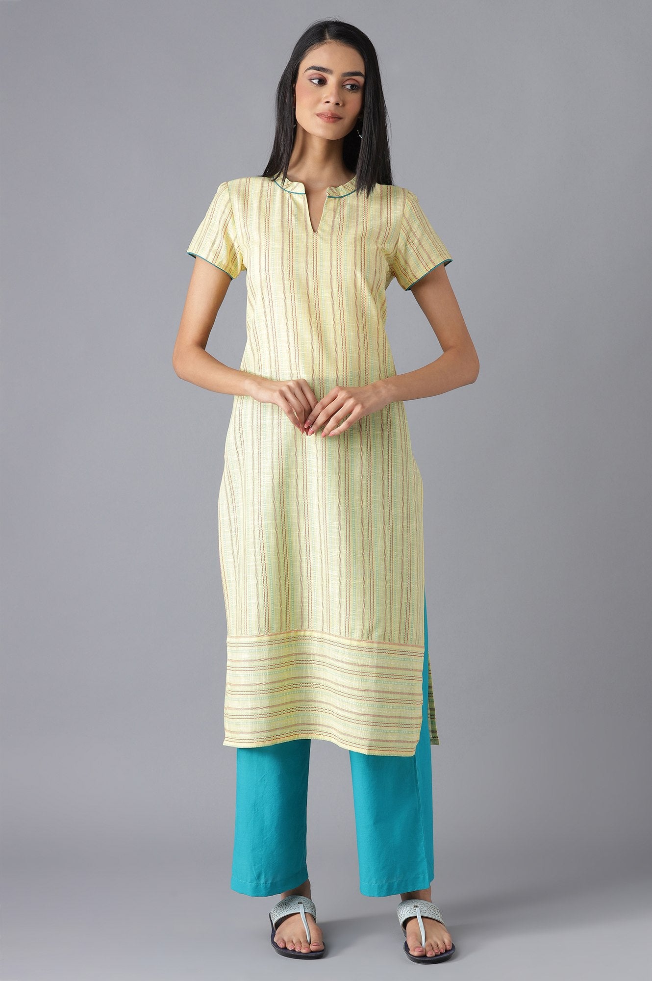 Yellow Ethnic Festive kurta and Palazzo Set