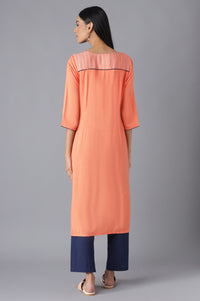 Peach Ethnic Festive kurta and Palazzo Set