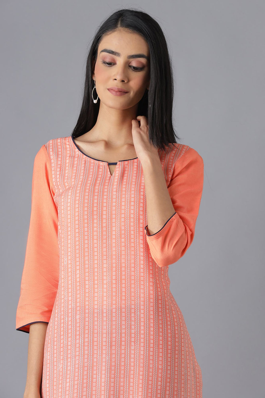 Peach Ethnic Festive kurta and Palazzo Set