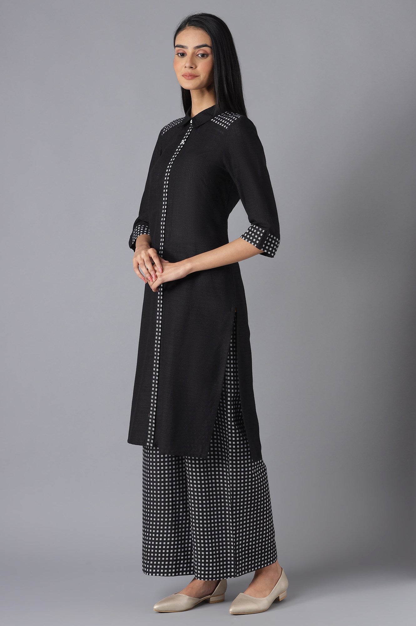 Black Ethnic Festive kurta and Palazzo Set