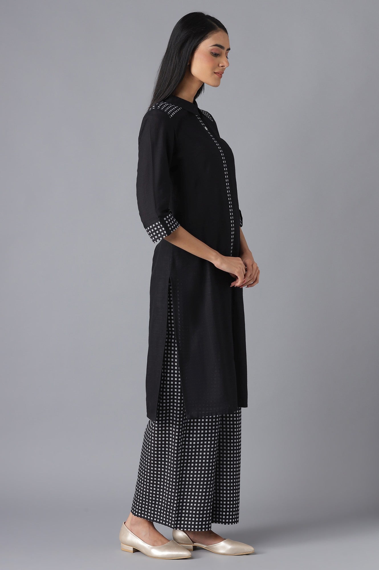 Black Ethnic Festive kurta and Palazzo Set