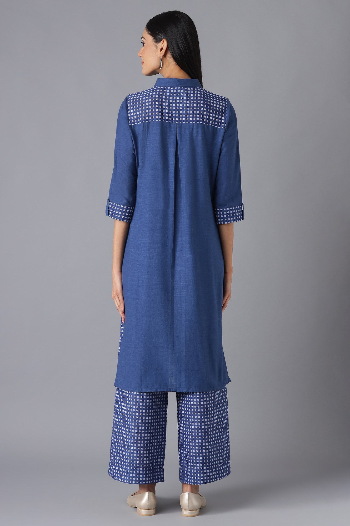 Blue Ethnic Festive kurta and Palazzo Set