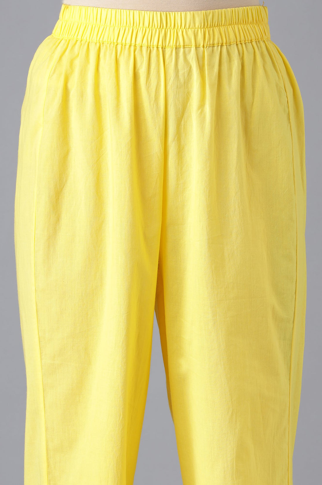 Green Cotton kurta and Yellow Pant Set