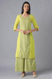 Green Ethnic kurta with Culottes