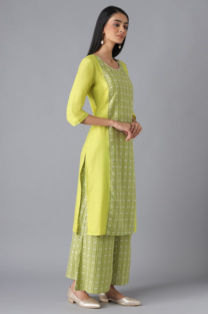 Green Ethnic kurta with Culottes