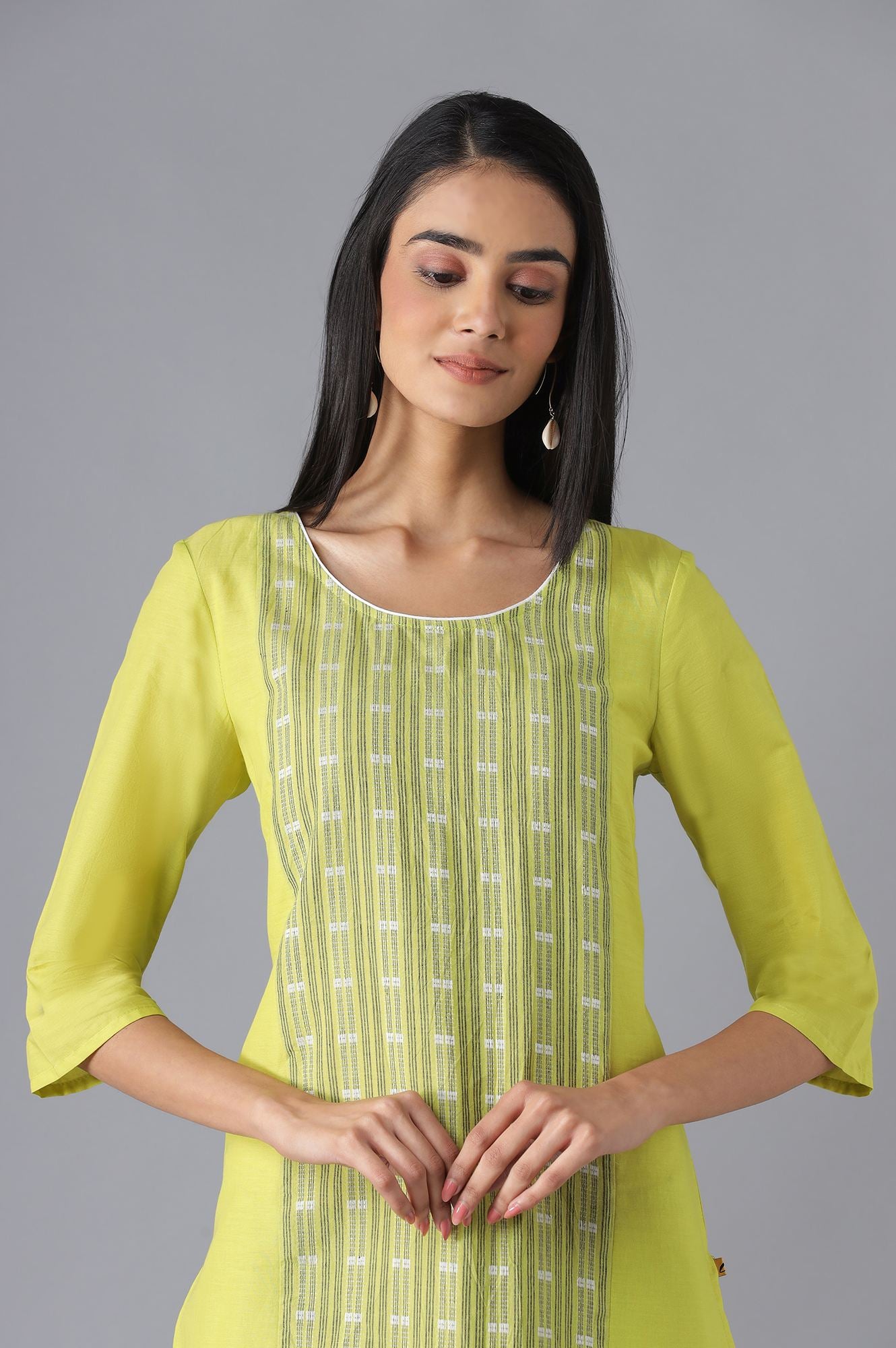 Green Ethnic kurta with Culottes