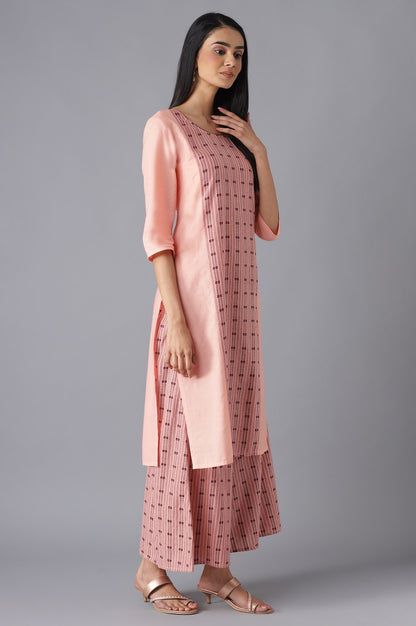 Peach Ethnic kurta with Culottes