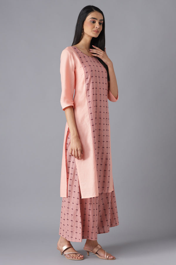 Peach Ethnic kurta with Culottes