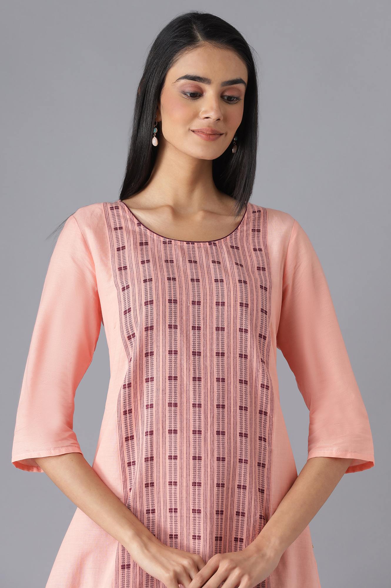 Peach Ethnic kurta with Culottes