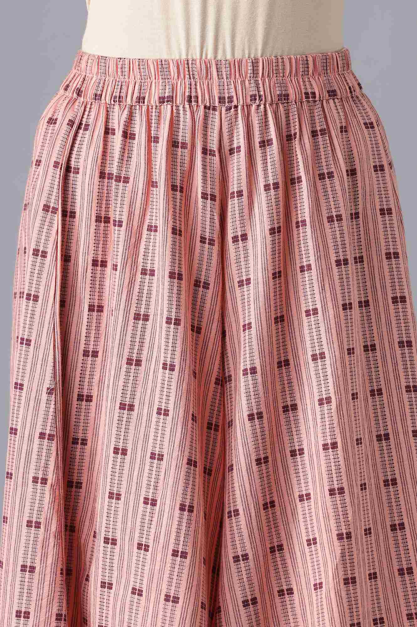 Peach Ethnic kurta with Culottes