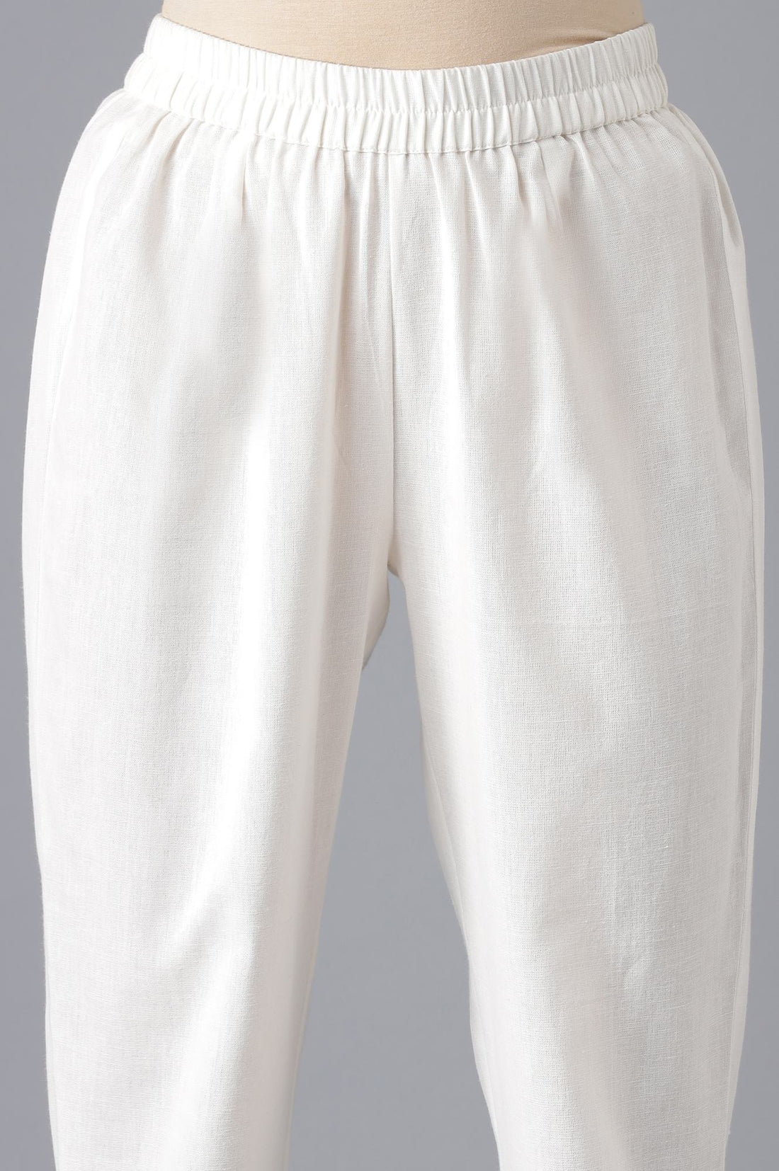 Green Cotton kurta and White Trousers Set