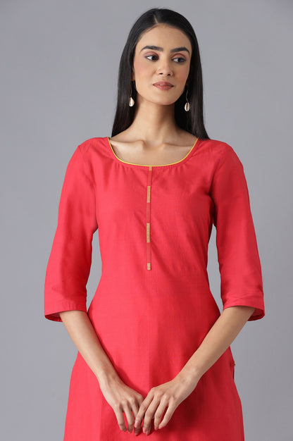 Red kurta and Yellow Palazzo Set