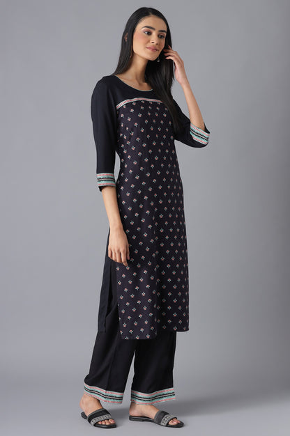 Black Ethnic Festive kurta and Palazzo Set