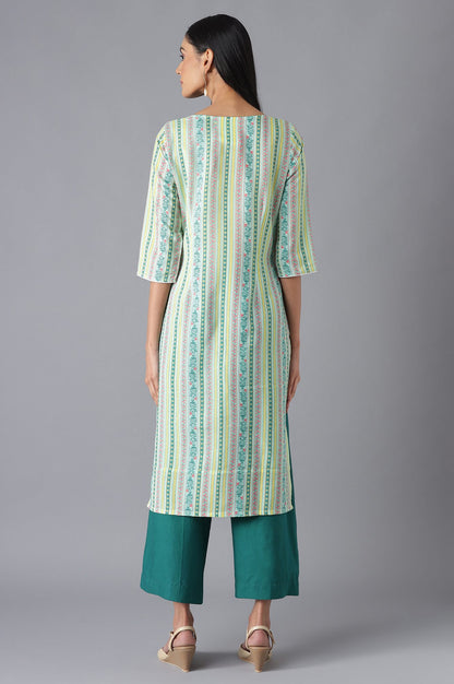 Green Ethnic kurta with Culottes