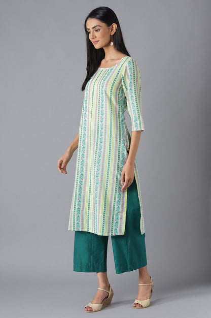 Green Ethnic kurta with Culottes