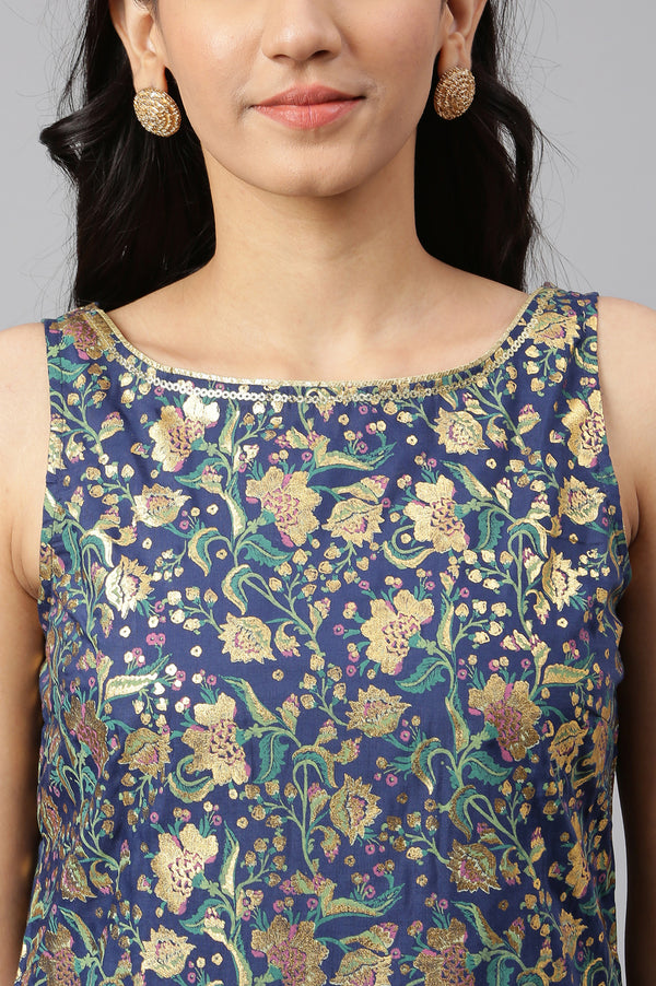 Blue Ethnic Festive kurta And Palazzo Set