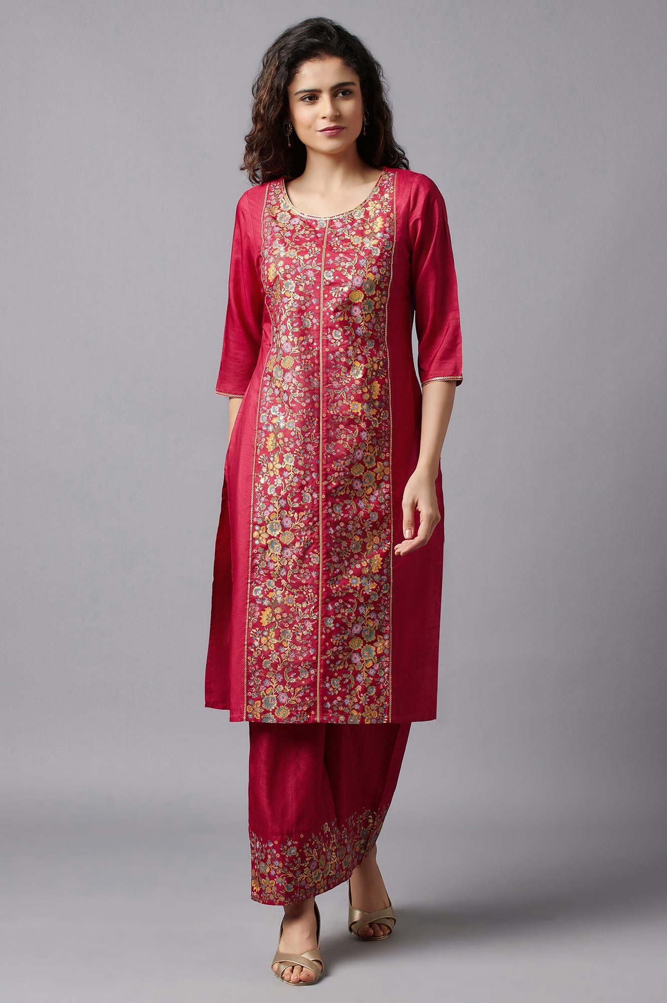 Buy Red Ethnic Festive kurta and Palazzo Set Online for Woman Shop for Aurelia