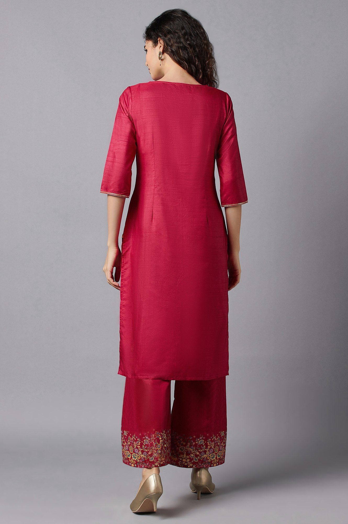 Red Ethnic Festive kurta and Palazzo Set