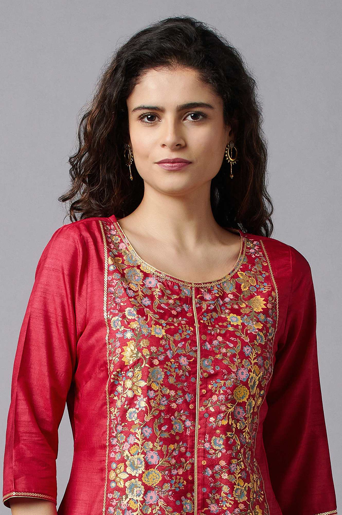 Red Ethnic Festive kurta and Palazzo Set