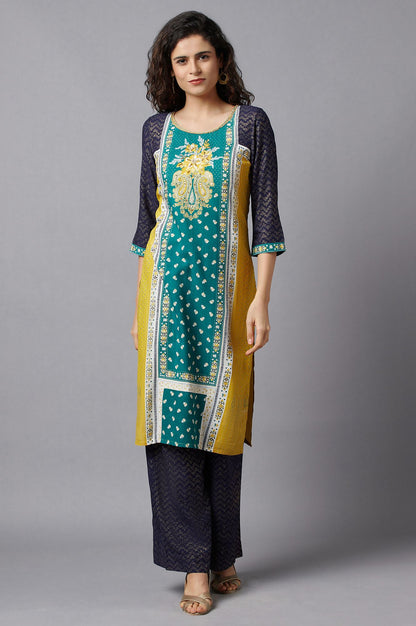 Green Ethnic Festive kurta and Palazzo Set