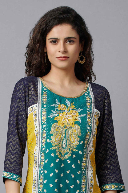 Green Ethnic Festive kurta and Palazzo Set