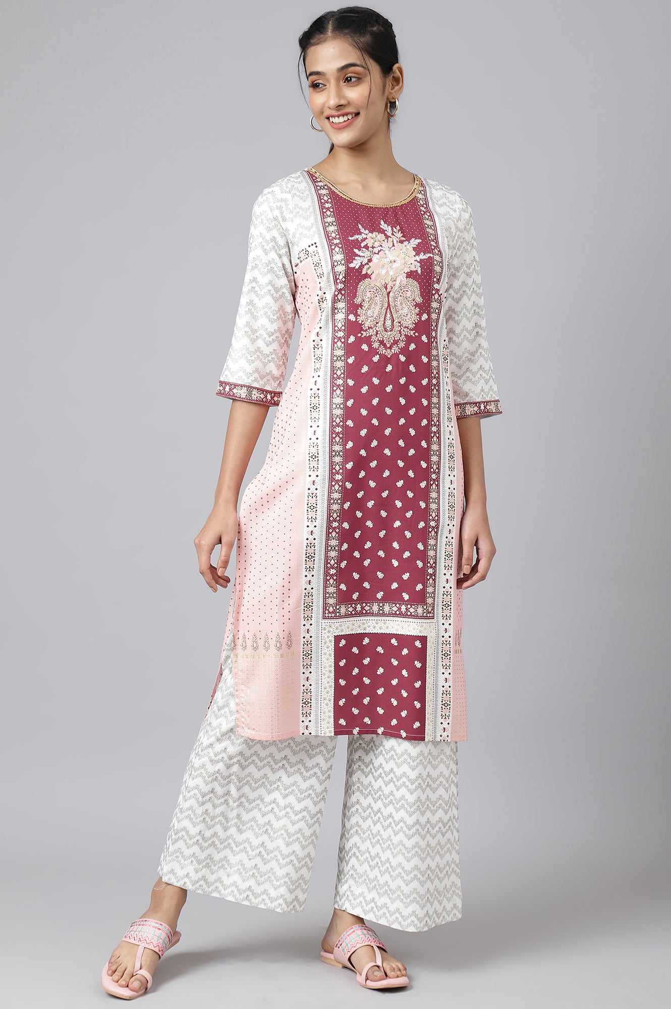 Red Ethnic Festive kurta and Palazzo Set