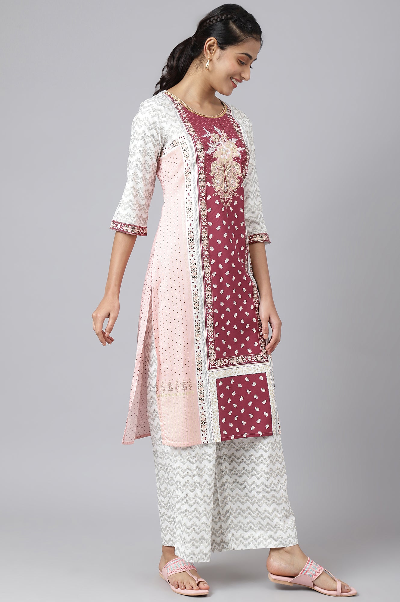 Red Ethnic Festive kurta and Palazzo Set