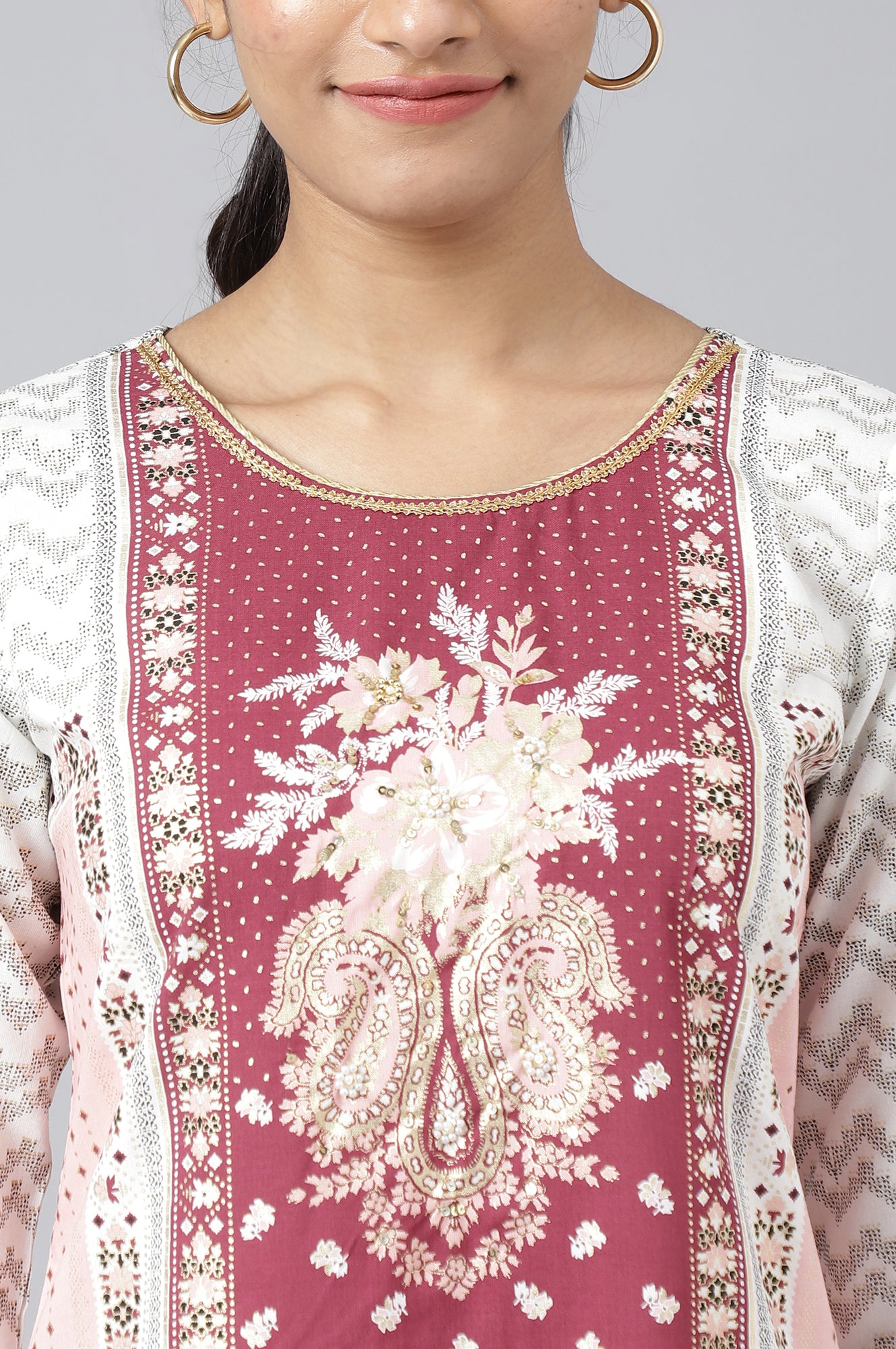 Red Ethnic Festive kurta and Palazzo Set