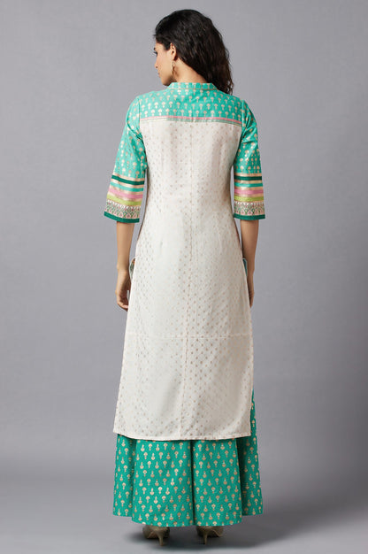 Green Ethnic kurta with Culottes