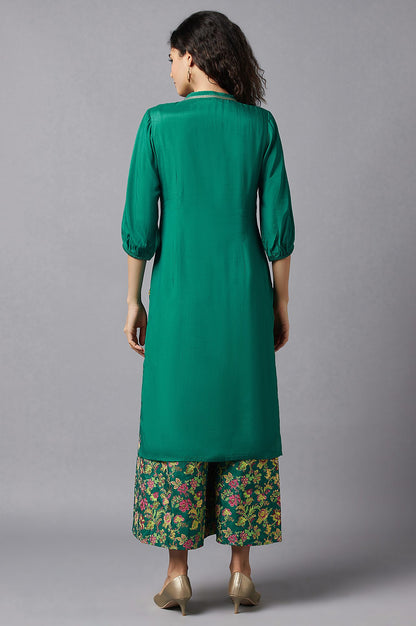 Green Ethnic kurta with Culottes