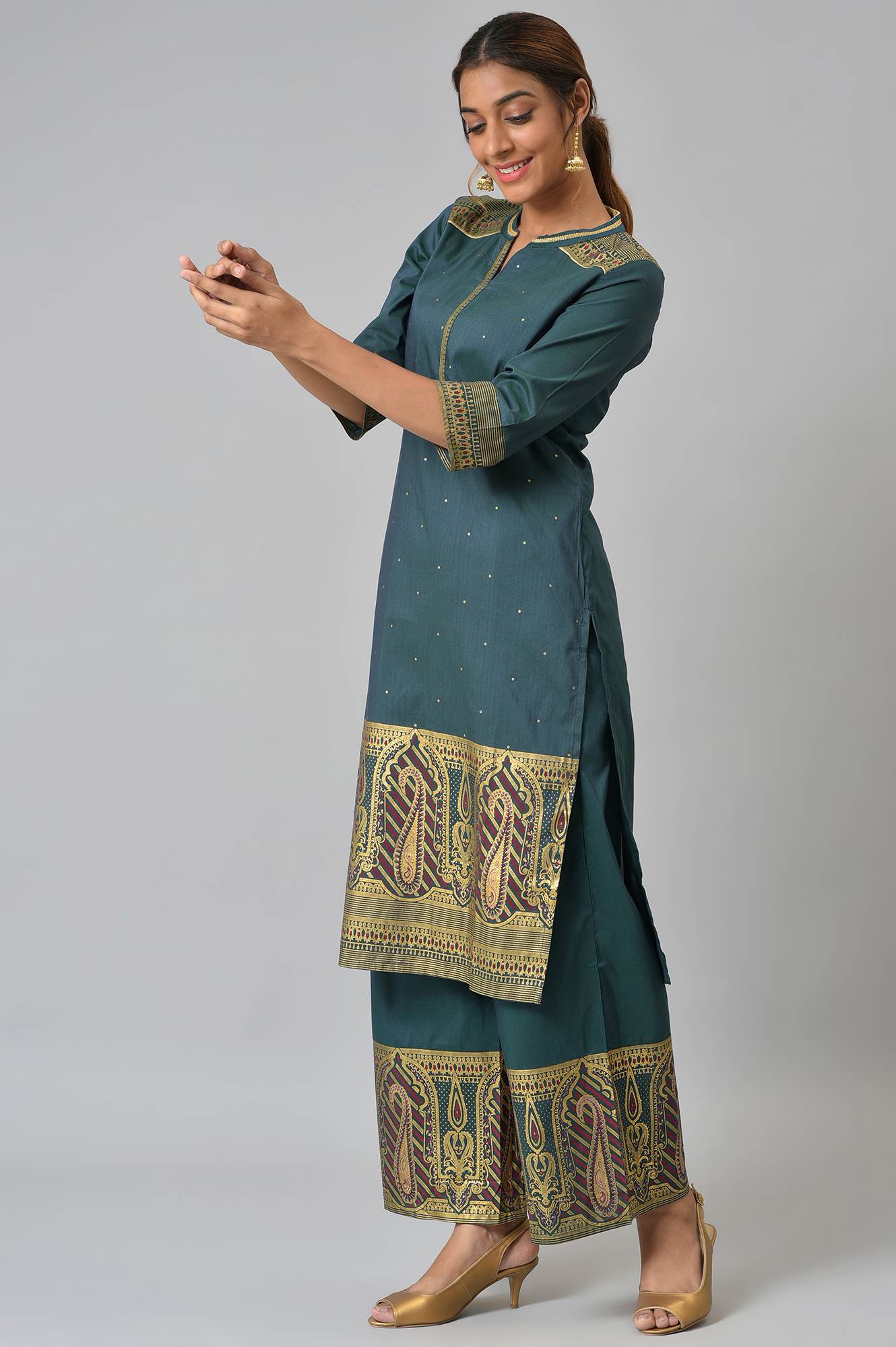 Green kurta and Palazzo Set