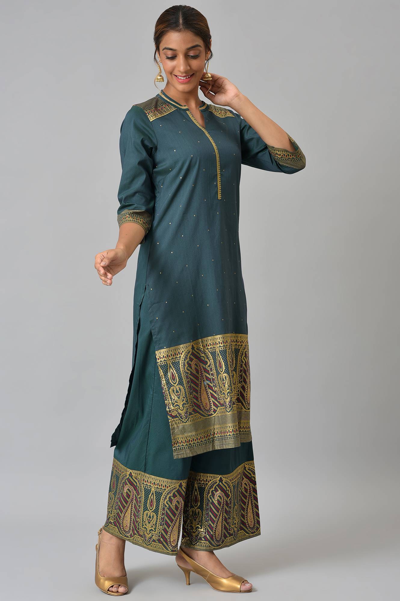 Green kurta and Palazzo Set