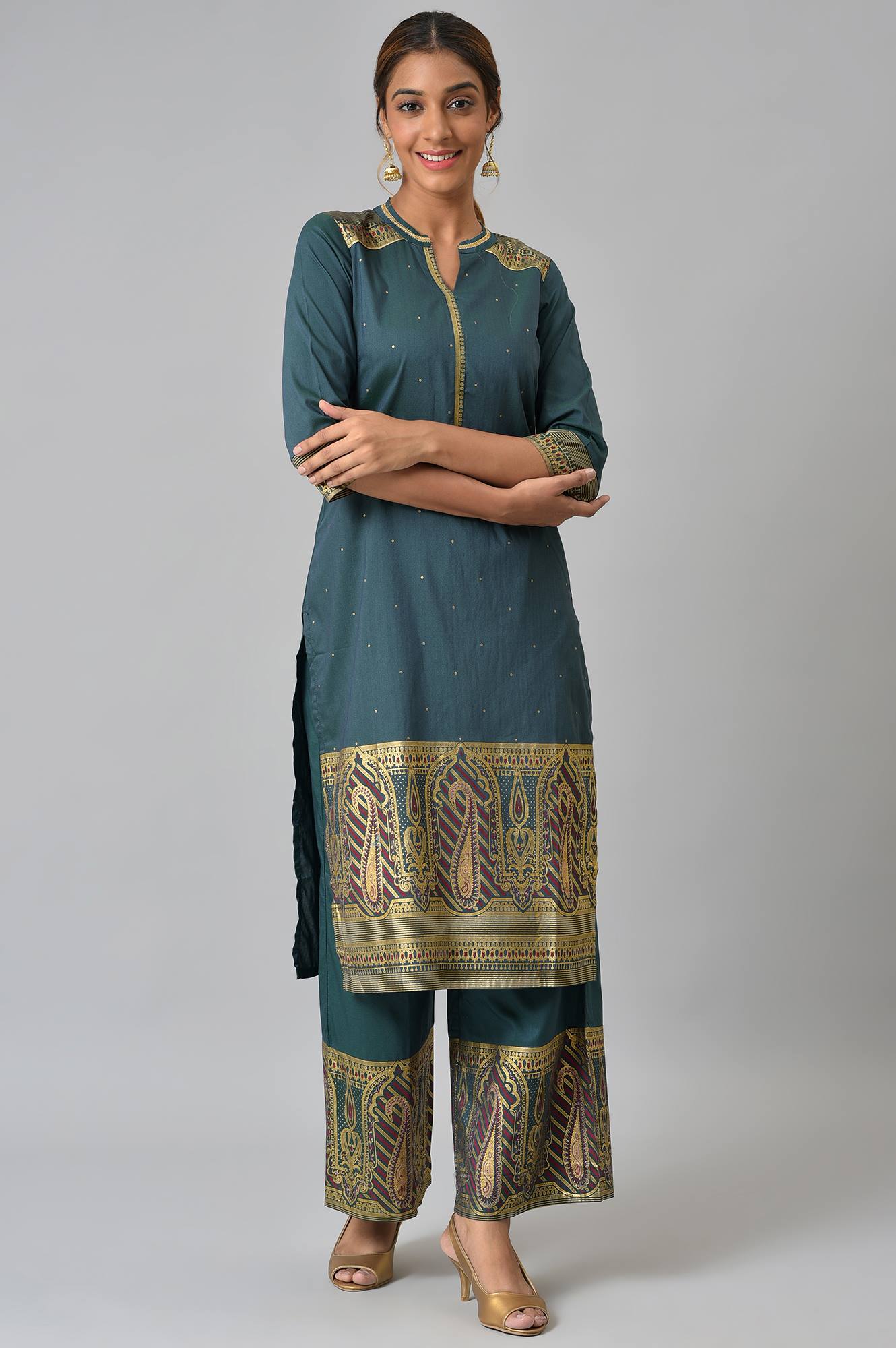 Green kurta and Palazzo Set