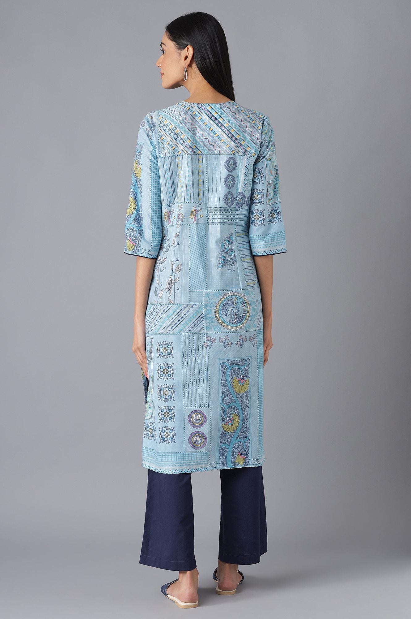 Blue kurta and Navy Palazzo Set