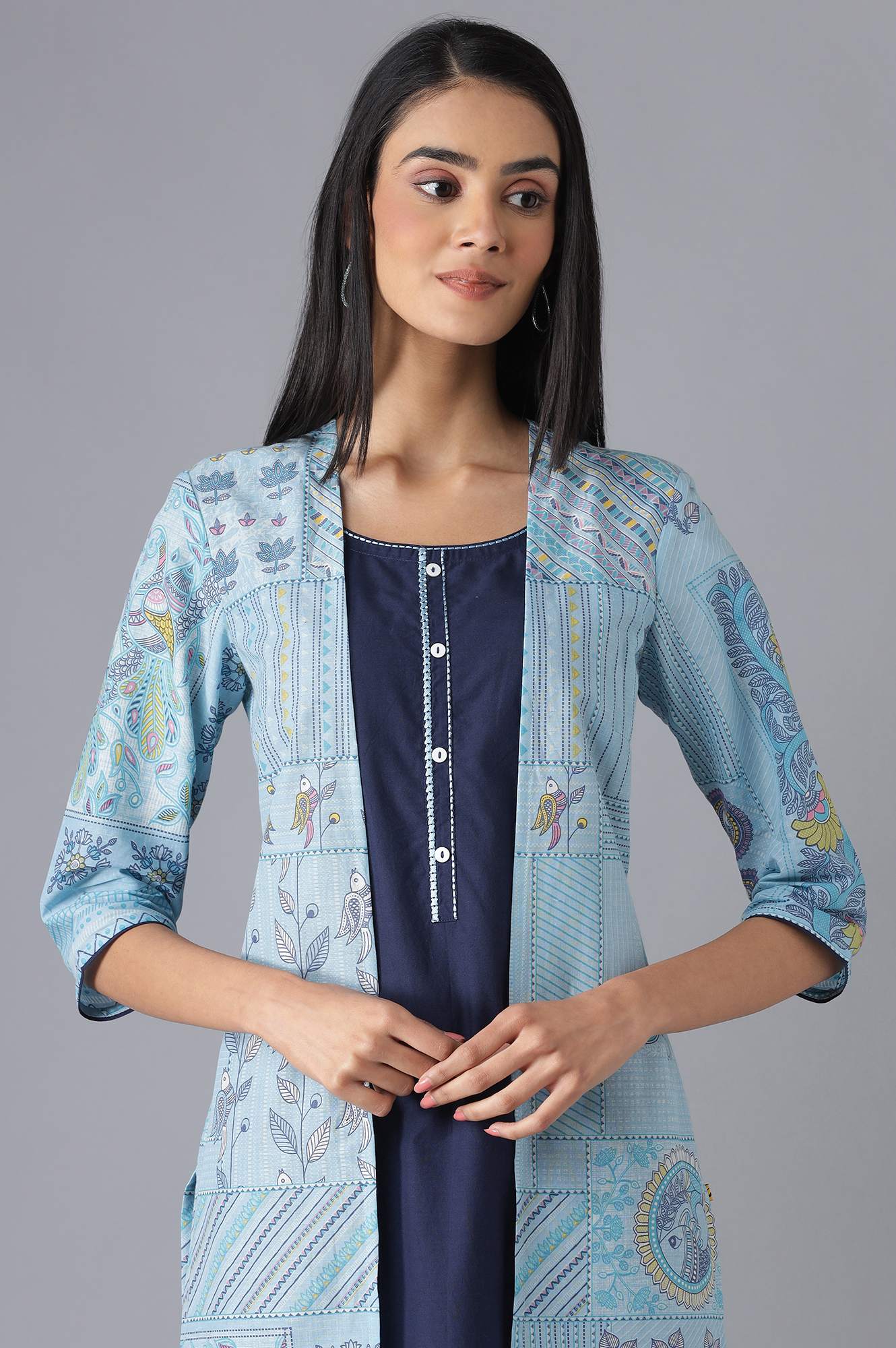 Blue kurta and Navy Palazzo Set