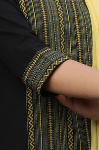Black Printed Kurta, Trouser and Dupatta Set
